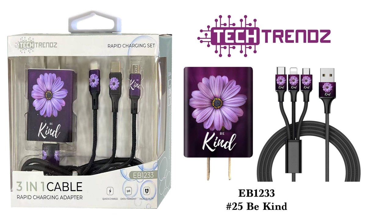 Tech Trendz - Quick Charging All In One Set - Purses & Pearls