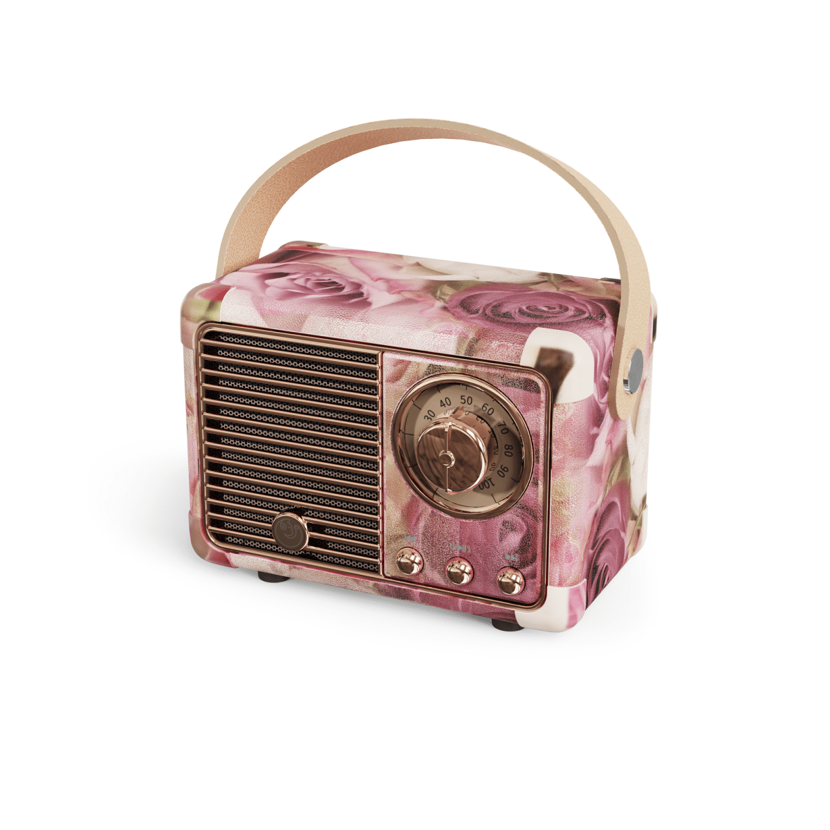 Tech Trendz - Retro Mini Wireless Speaker (Roses) - Purses & Pearls