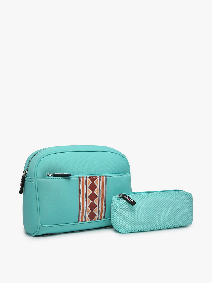 Toni Neoprene Striped Cosmetic Bag - Purses & Pearls