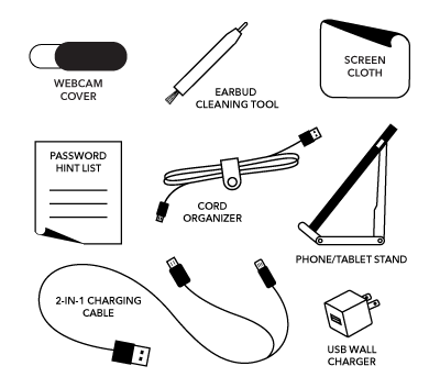 Unisex Tech Kit in Black - Purses & Pearls
