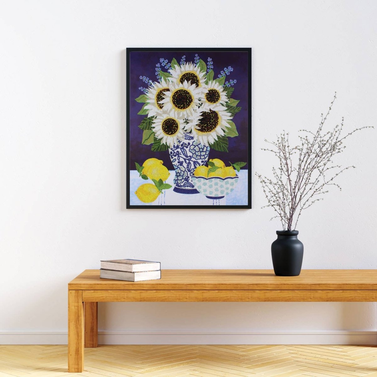 White Sunflowers Diamond Painting Kit - Purses & Pearls