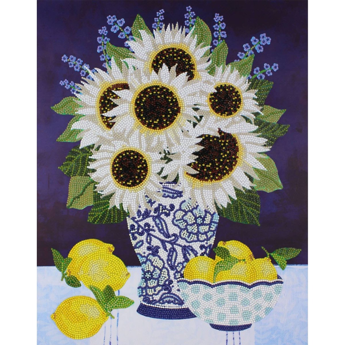 White Sunflowers Diamond Painting Kit - Purses & Pearls