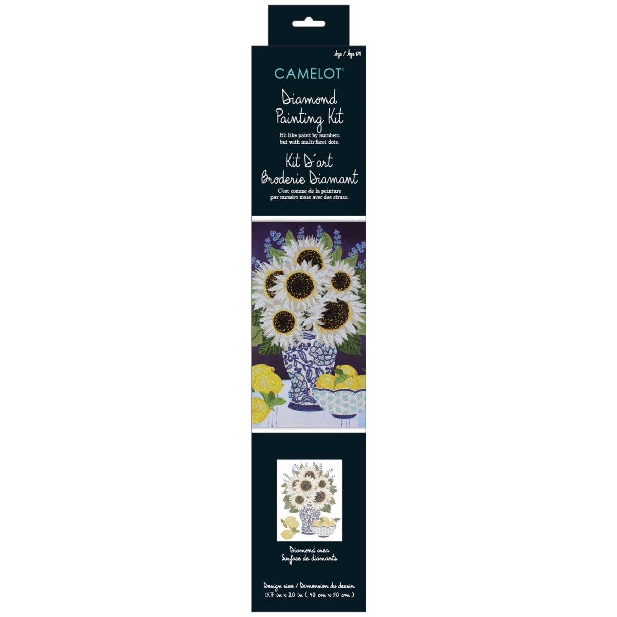 White Sunflowers Diamond Painting Kit - Purses & Pearls