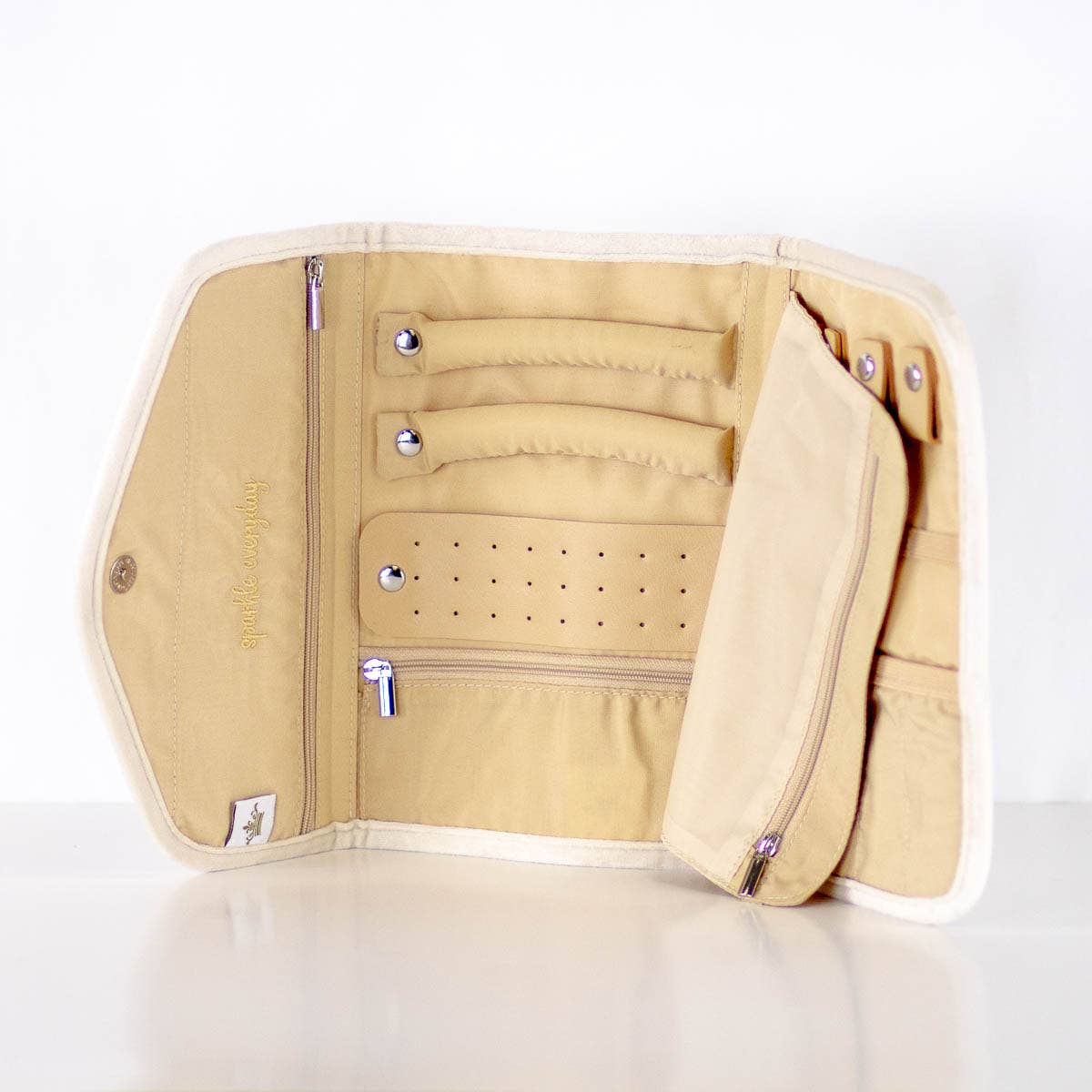 Quilted Jewelry Clutch in Cream - Purses & Pearls