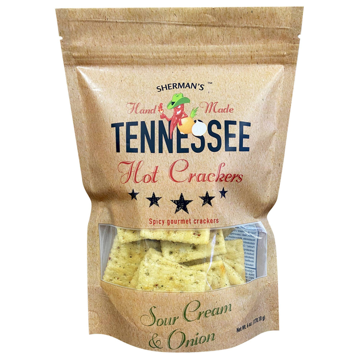Tennessee Hot Crackers, Sour Cream & Onion Flavor
