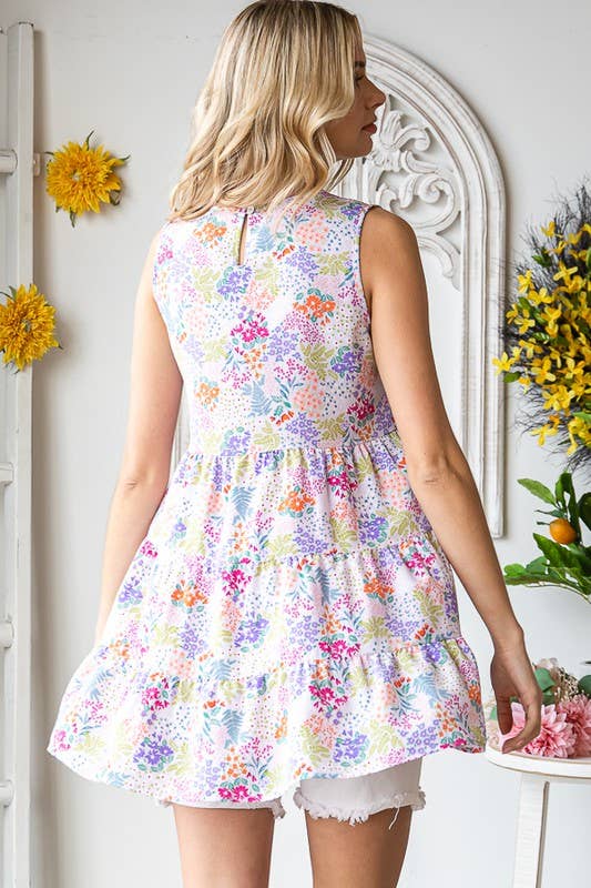 1 - HEIMISH - FLORAL TIERED TOP - Purses & Pearls