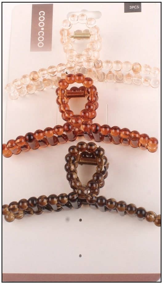 3 PC Bubble Claw - Ivory - Purses & Pearls