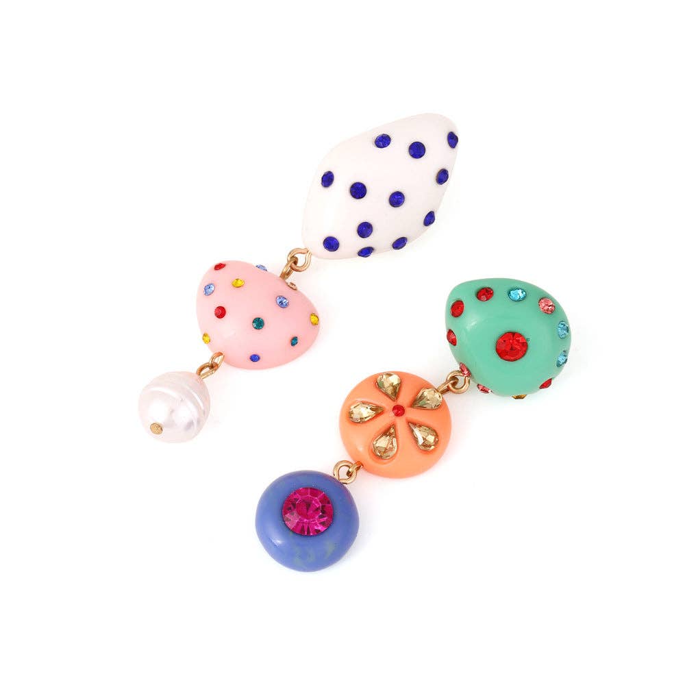 Asymmetrical Candy Resin Drop Earrings