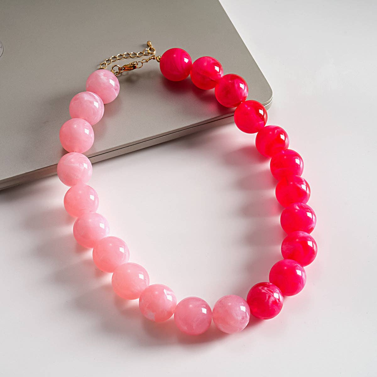 Acrylic Ombré Beaded Statement Necklace
