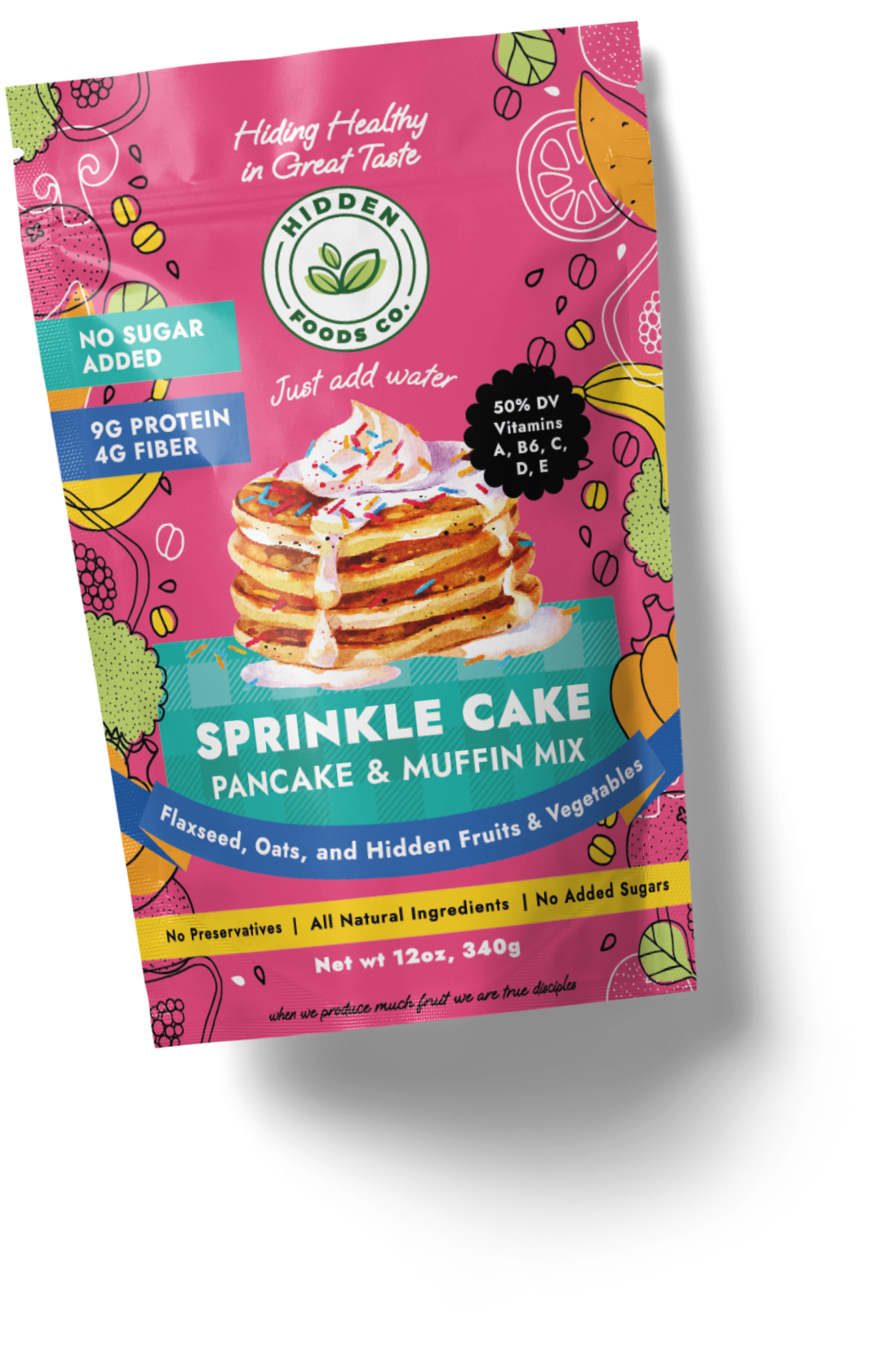 Hidden Foods Sprinkle Cake Pancake Mix