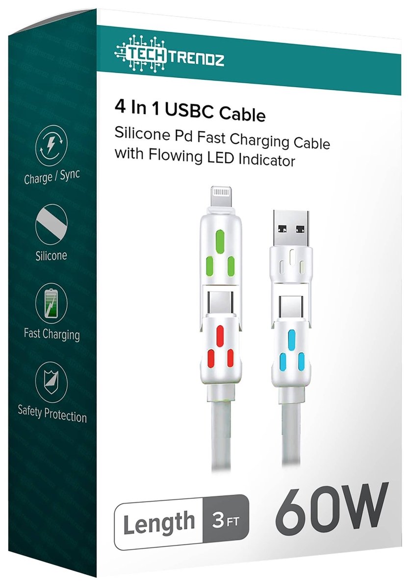 4in1 USBC Light up Charging Cable - Purses & Pearls
