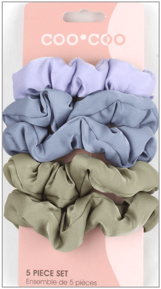 5 PC Satin Pillow Scrunchie - Lavender Eucalyptus - Purses & Pearls