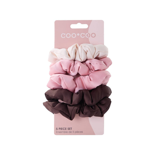 5 PC Satin Pillow Scrunchie - Pink Terracotta - Purses & Pearls