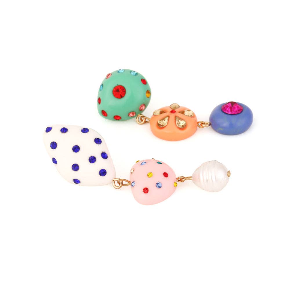 Asymmetrical Candy Resin Drop Earrings
