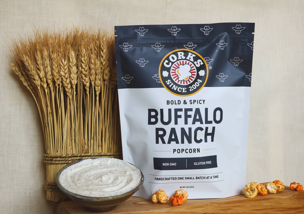 Corks Popcorn - Bold and Spicy Buffalo Ranch Popcorn - 3.0oz