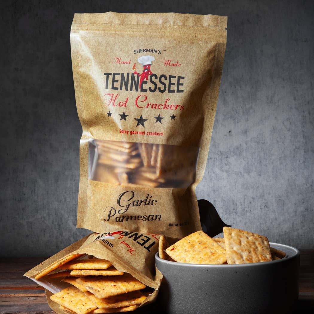 Tennessee Hot Crackers, Garlic Parmesan Flavor