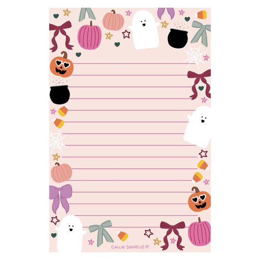 Halloween & Coquette Bows 4x6 Lined Notepad