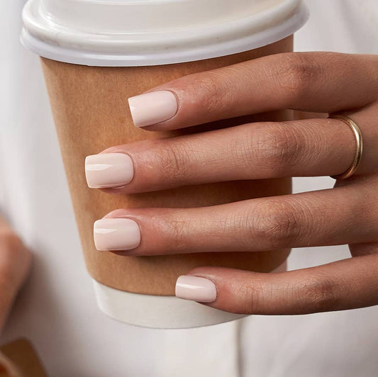 BTArtboxnails - Short Square Nude Nails with Glue - Gel Fake Nails Press On