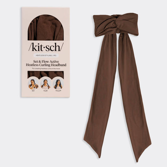 KITSCH - Set & Flow Heatless Curling Headband - Chocolate Brown