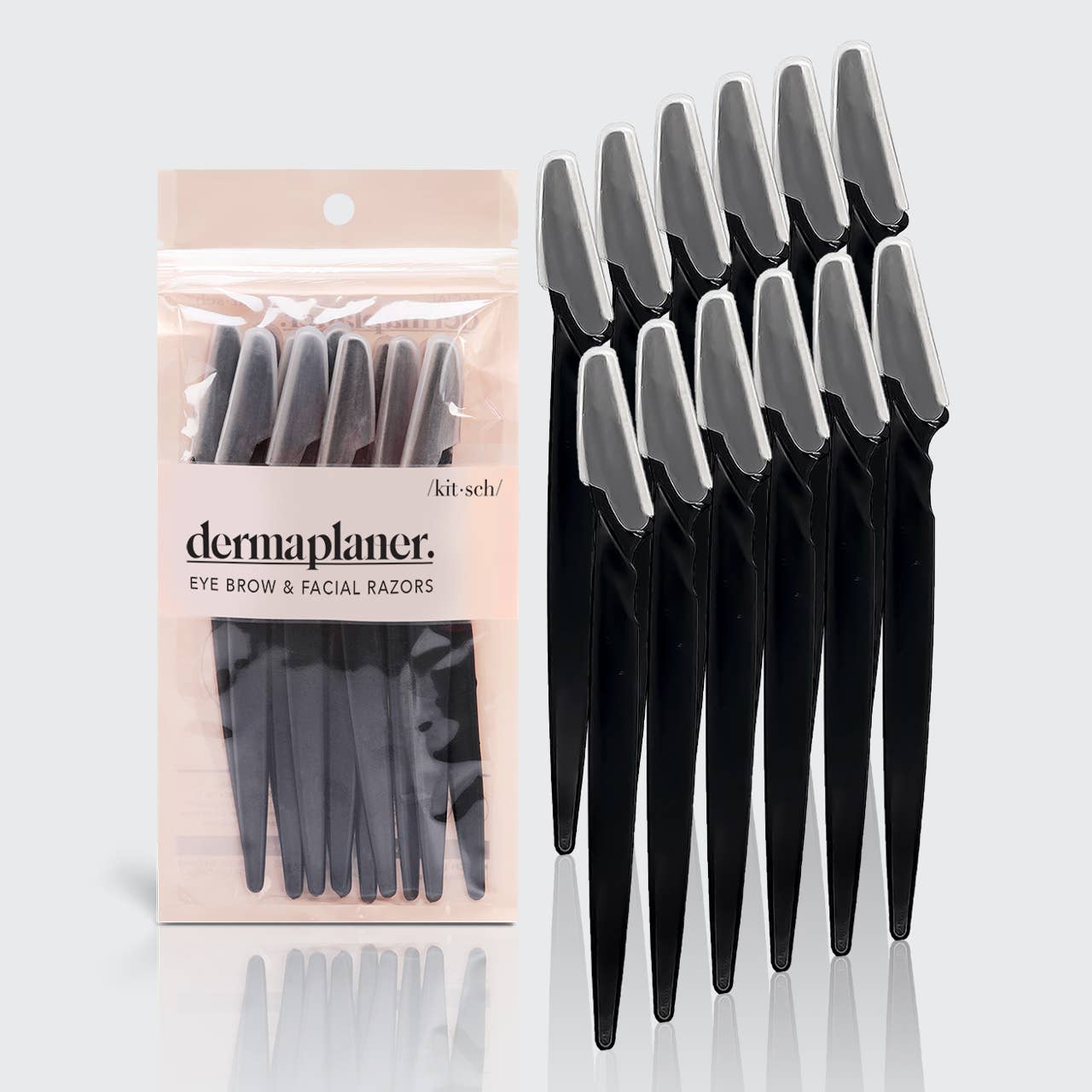 KITSCH - Recycled Plastic Dermaplaners 12pc Set - Black