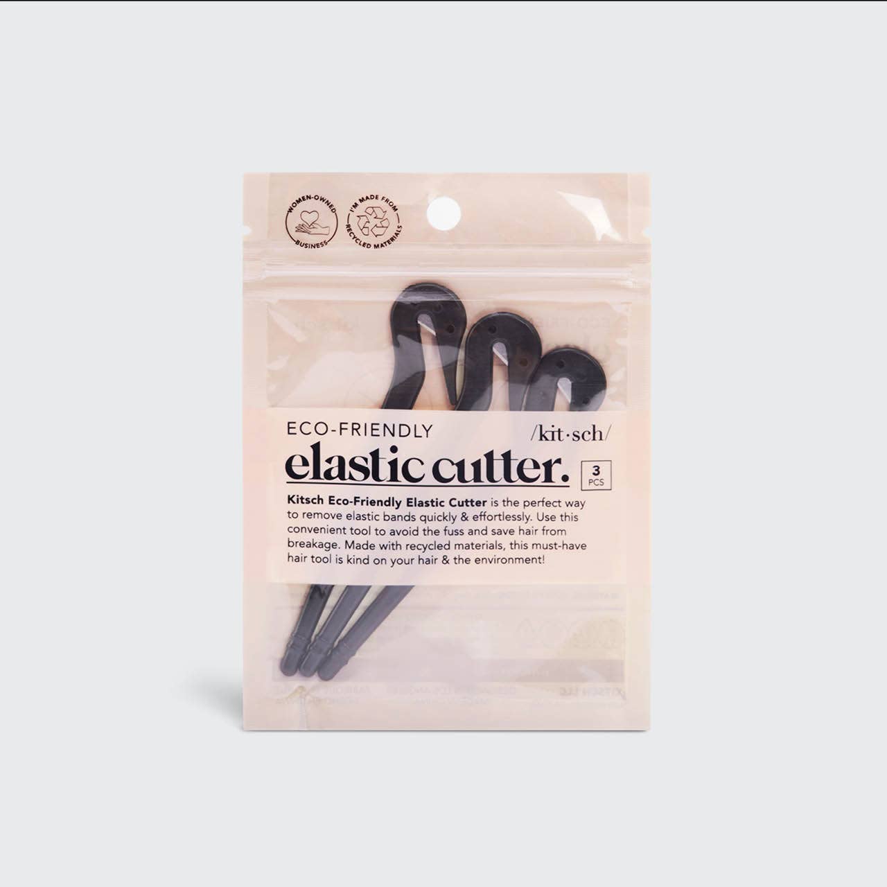 KITSCH - Eco-Friendly Elastic Cutters 3pc Set - Black