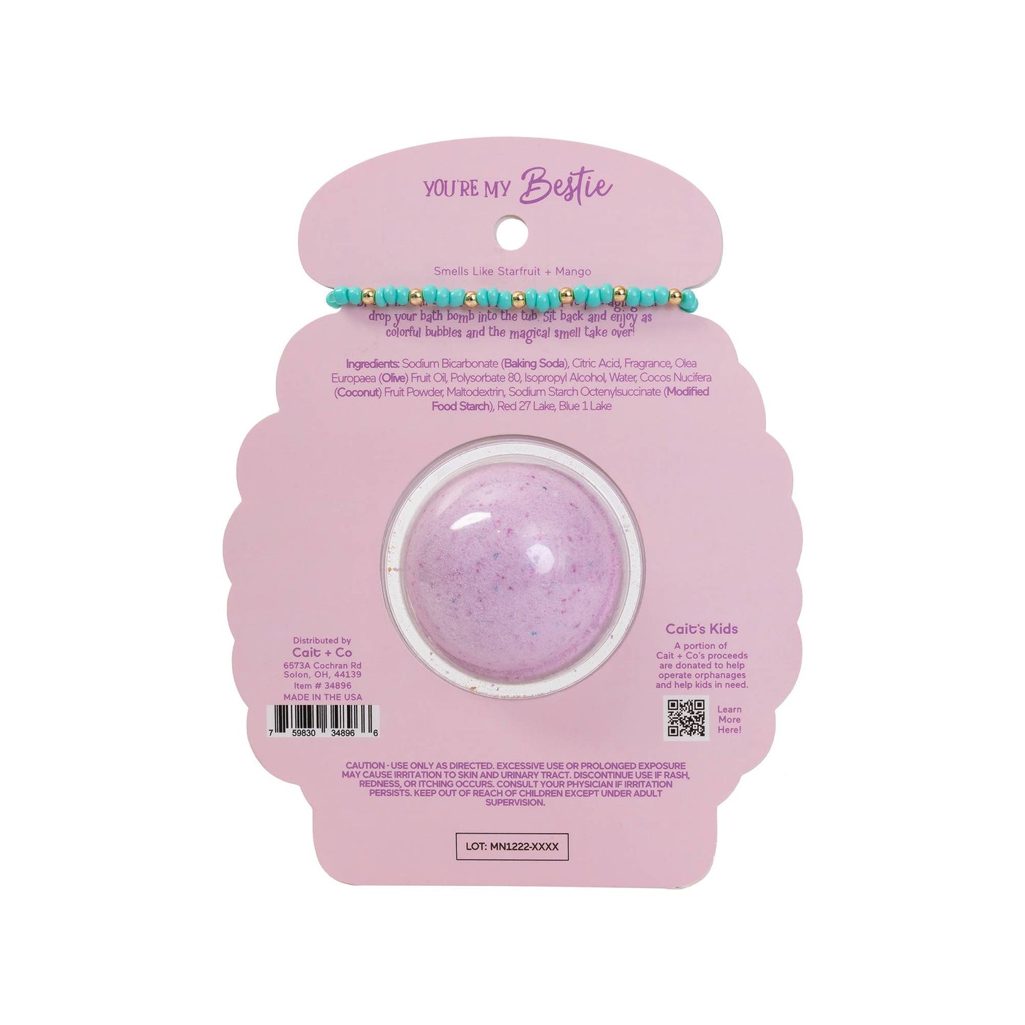 Cait + Co - Friendship Bracelet Bath Bomb - Bestie | Forever Young Collection