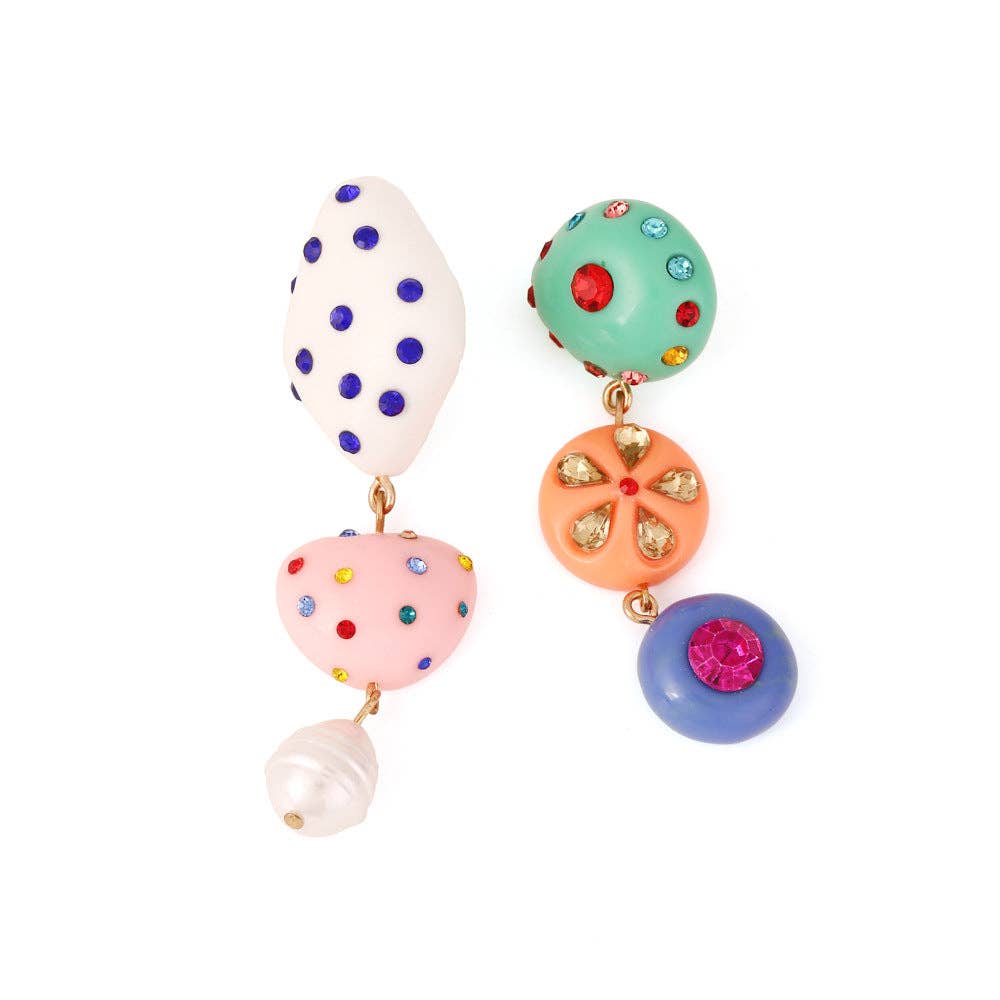 Asymmetrical Candy Resin Drop Earrings