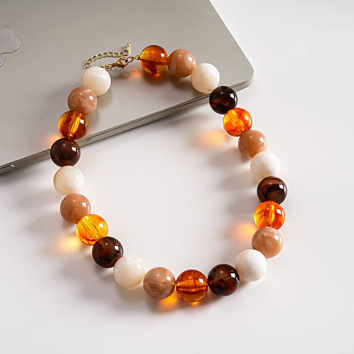 Acrylic Ombré Beaded Statement Necklace