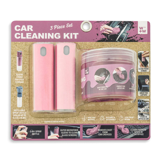 Core Home - Travel Car Cleaning Kit - Pink