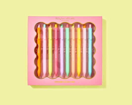 Taylor Elliott Designs - Gel Pen Set - Motivational - Faith - Asst Colors - 10 Pc Set