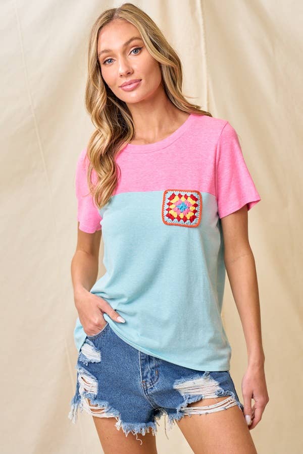 Abigails Color Block Top - Purses & Pearls