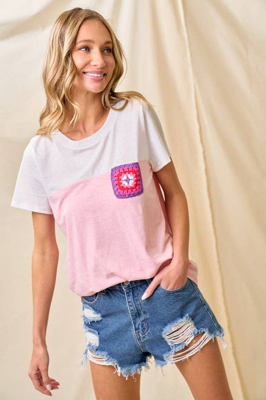 Abigails Color Block Top - Purses & Pearls