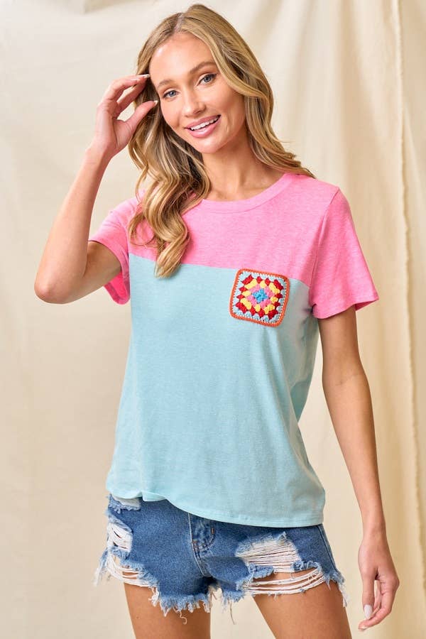 Abigails Color Block Top - Purses & Pearls