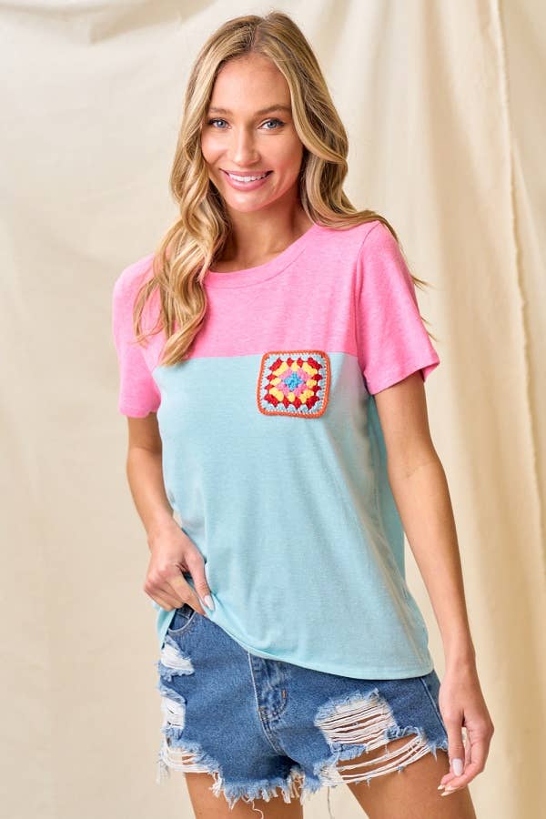 Abigails Color Block Top - Purses & Pearls