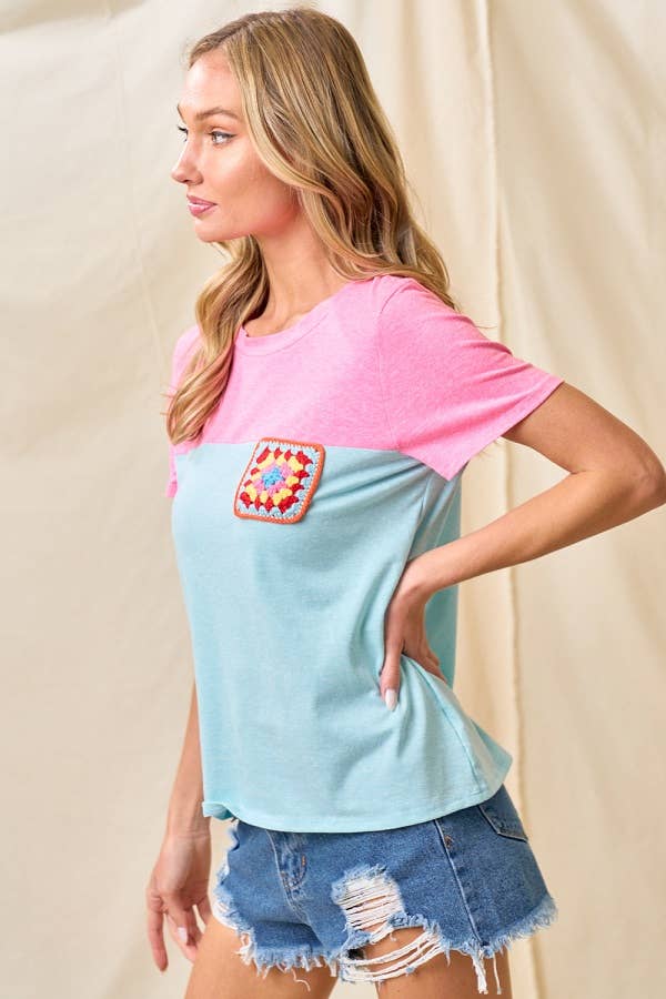 Abigails Color Block Top - Purses & Pearls