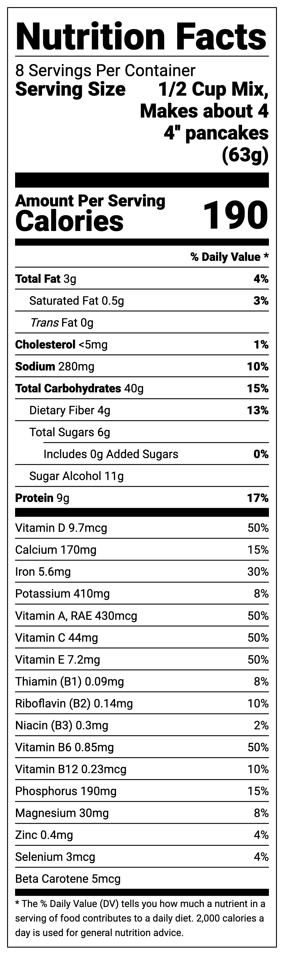 Hidden Foods Sprinkle Cake Pancake Mix