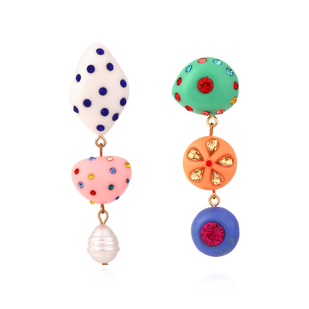 Asymmetrical Candy Resin Drop Earrings