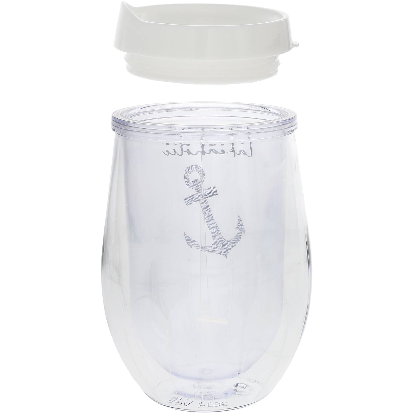 Lakeaholic - 12 oz Acrylic Stemless Wine Glass with Lid