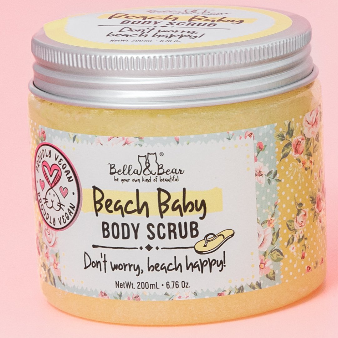 Bella & Bear - 6.7oz Vegan & Cruelty Free Beach Baby Body Scrub - Purses & Pearls