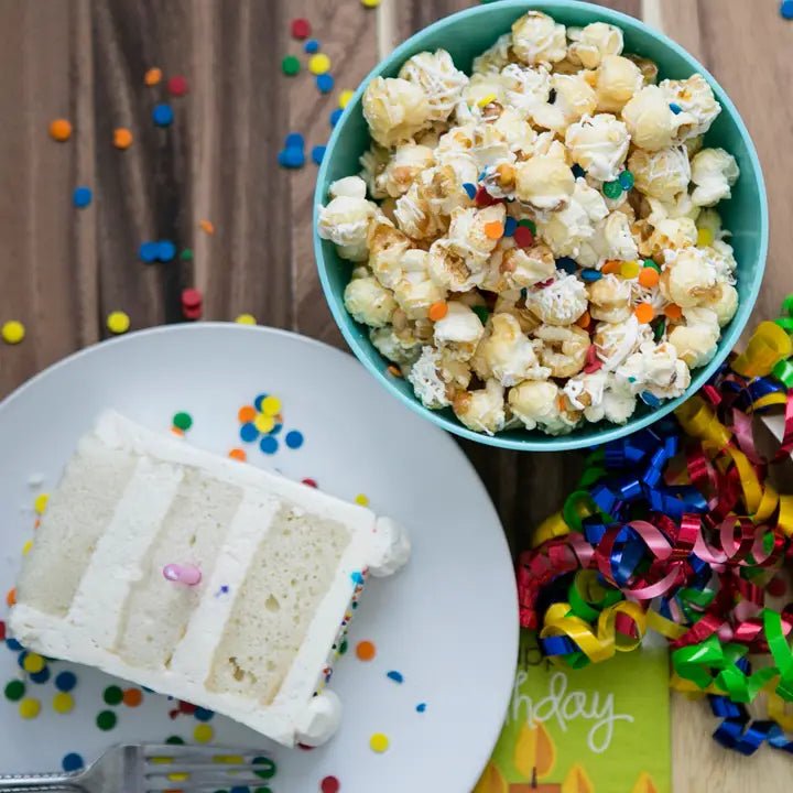 Birthday Cake Cornucopia Popcorn - Purses & Pearls