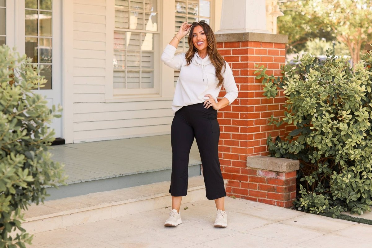 Black High Waisted Gaucho Pants - Purses & Pearls