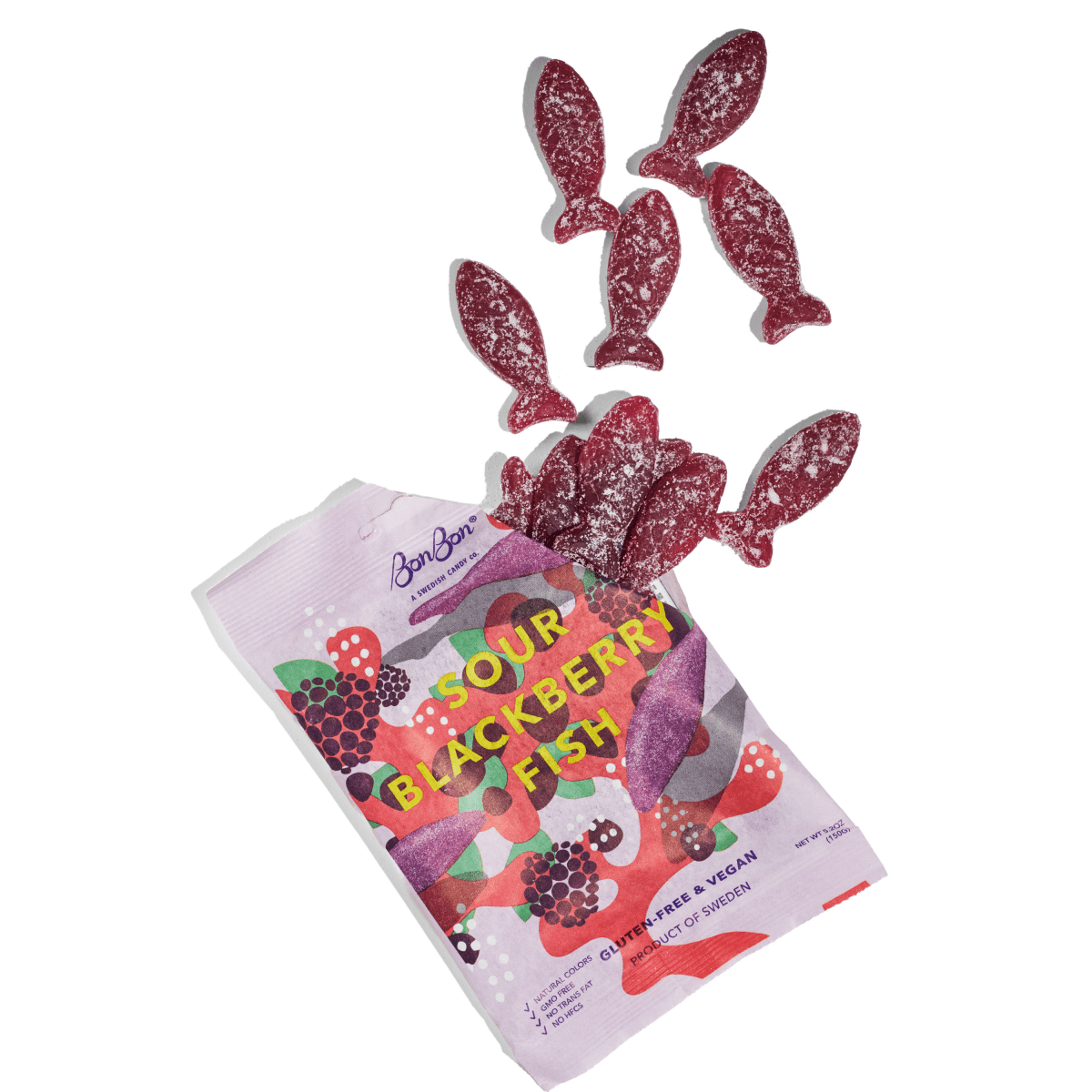 BonBon - A Swedish Candy Co - Sour Blackberry Fish - Swedish Candy 5.2oz (150g) - Purses & Pearls