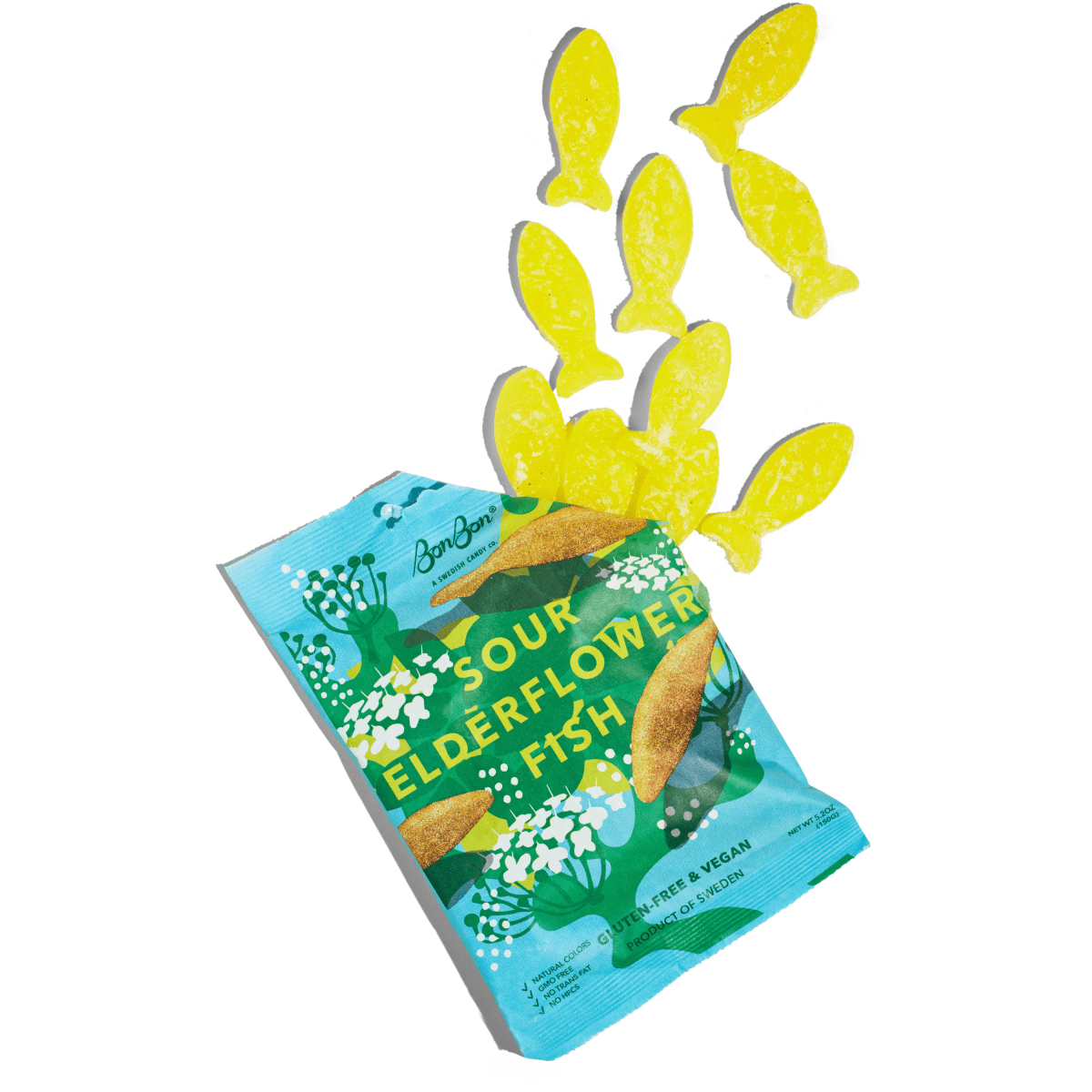BonBon - A Swedish Candy Co - Sour Elderflower Fish - Swedish Candy 5.2oz (150g) - Purses & Pearls