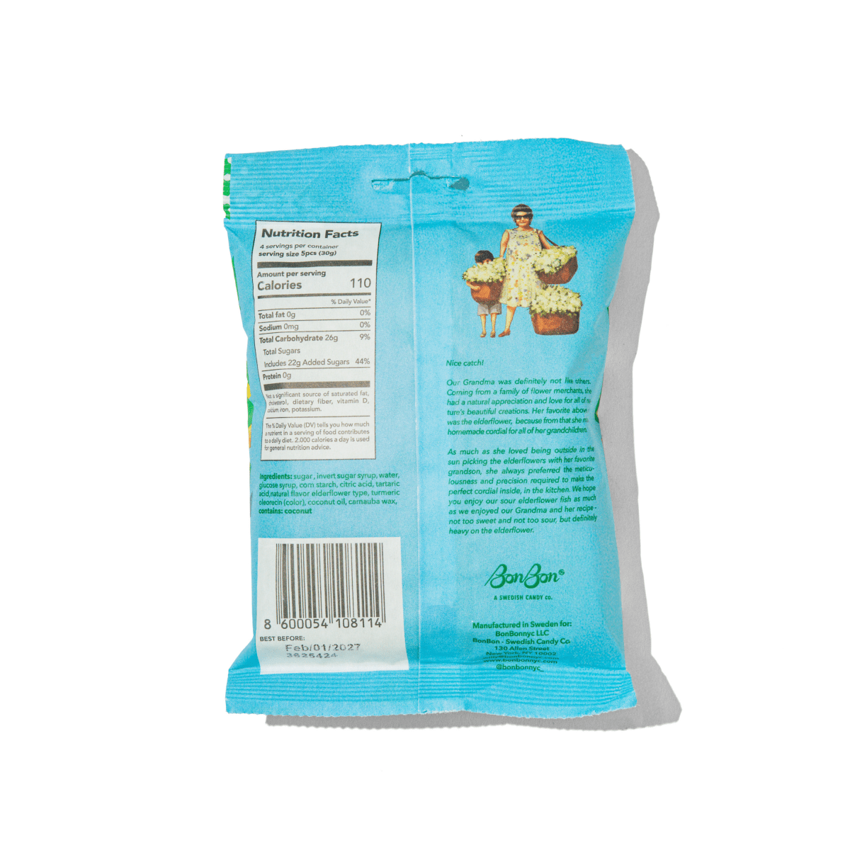BonBon - A Swedish Candy Co - Sour Elderflower Fish - Swedish Candy 5.2oz (150g) - Purses & Pearls