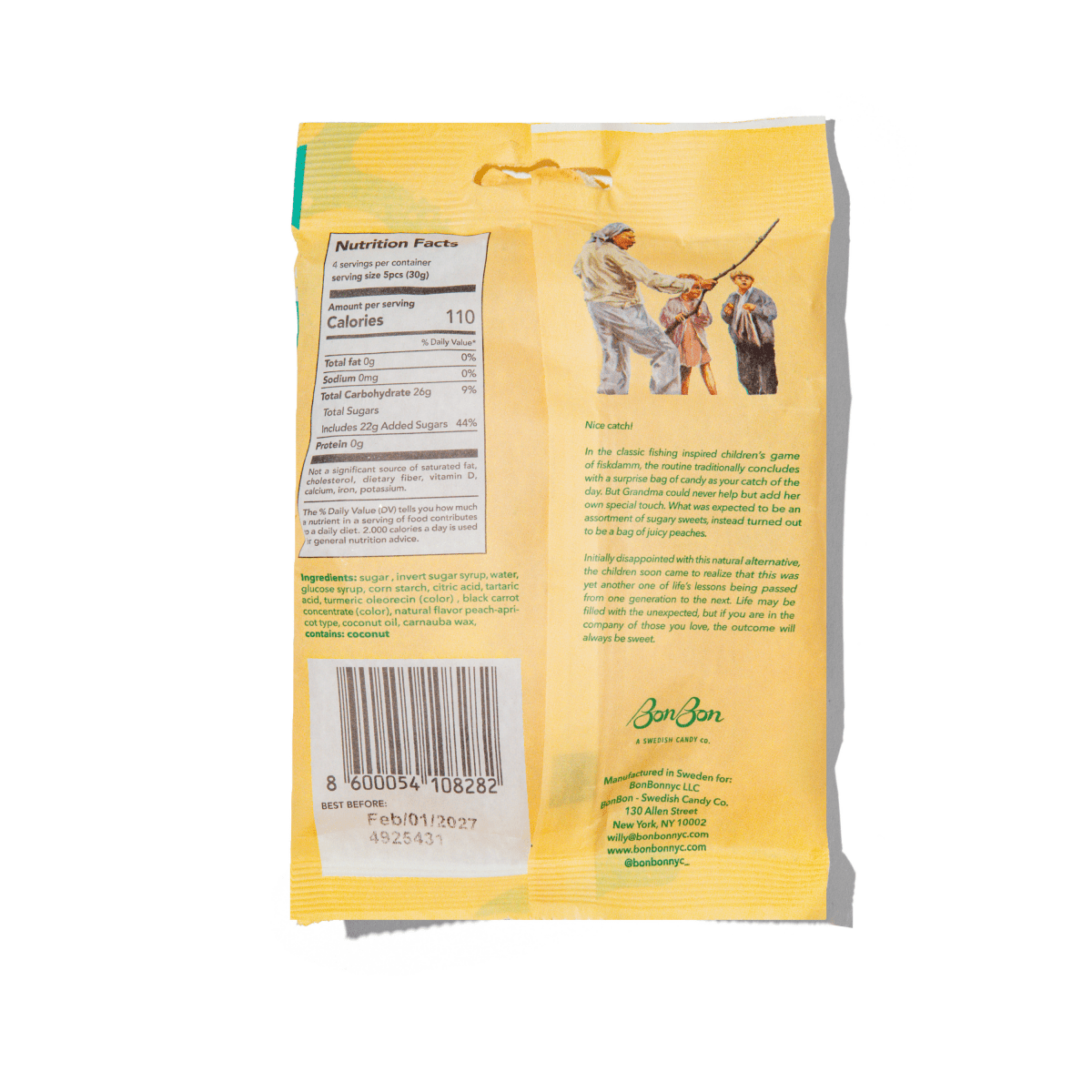 BonBon - A Swedish Candy Co - Sour Peach Fish - Swedish Candy 5.2oz (150g) - Purses & Pearls
