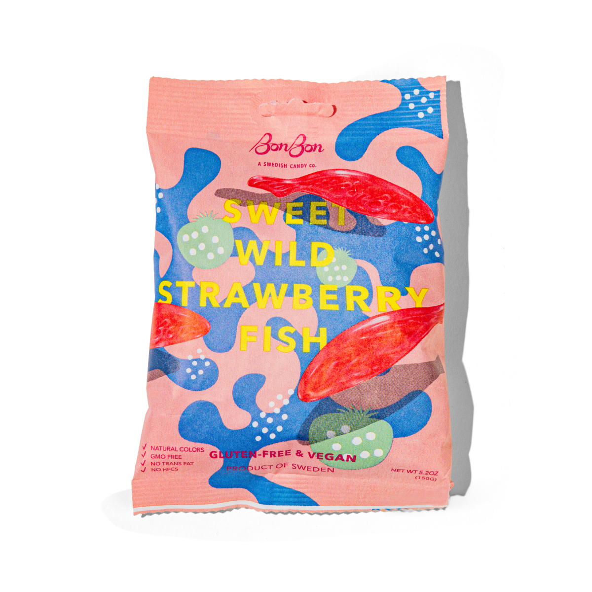 BonBon - A Swedish Candy Co - Sweet Wild Strawberry Fish - Swedish Candy 5.2oz (150g) - Purses & Pearls