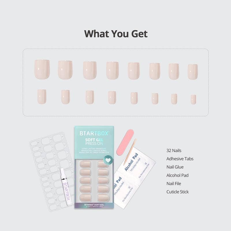 BTArtboxnails - Short Square Nude Nails with Glue - Gel Fake Nails Press On - Purses & Pearls