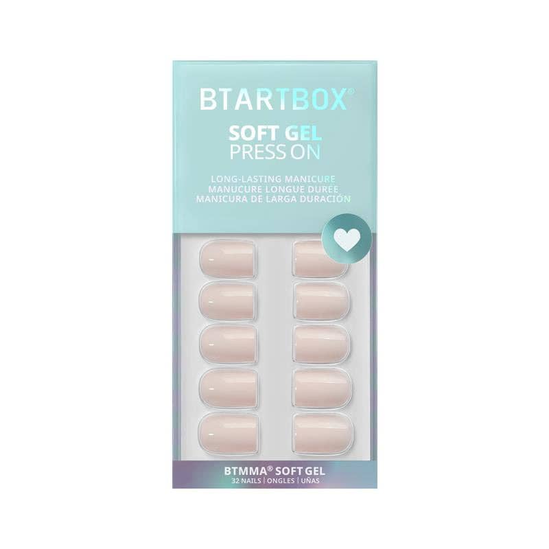 BTArtboxnails - Short Square Nude Nails with Glue - Gel Fake Nails Press On - Purses & Pearls