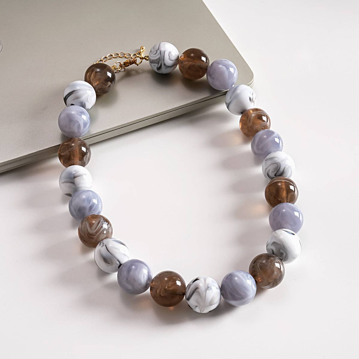 Acrylic Ombré Beaded Statement Necklace