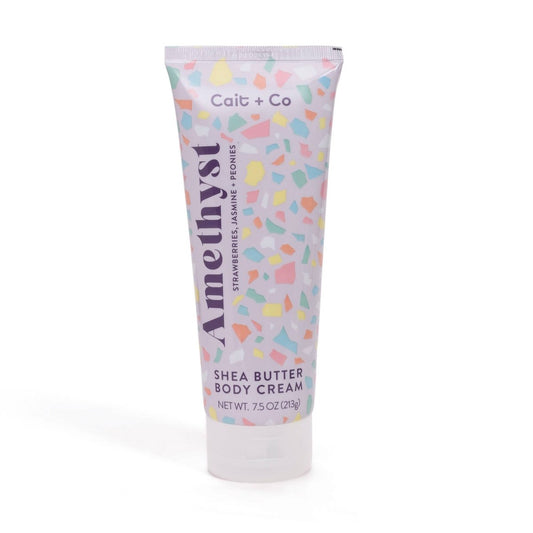 Cait + Co - Shea Butter Body Cream - 7.5oz Amethyst | Gem Collection - Purses & Pearls